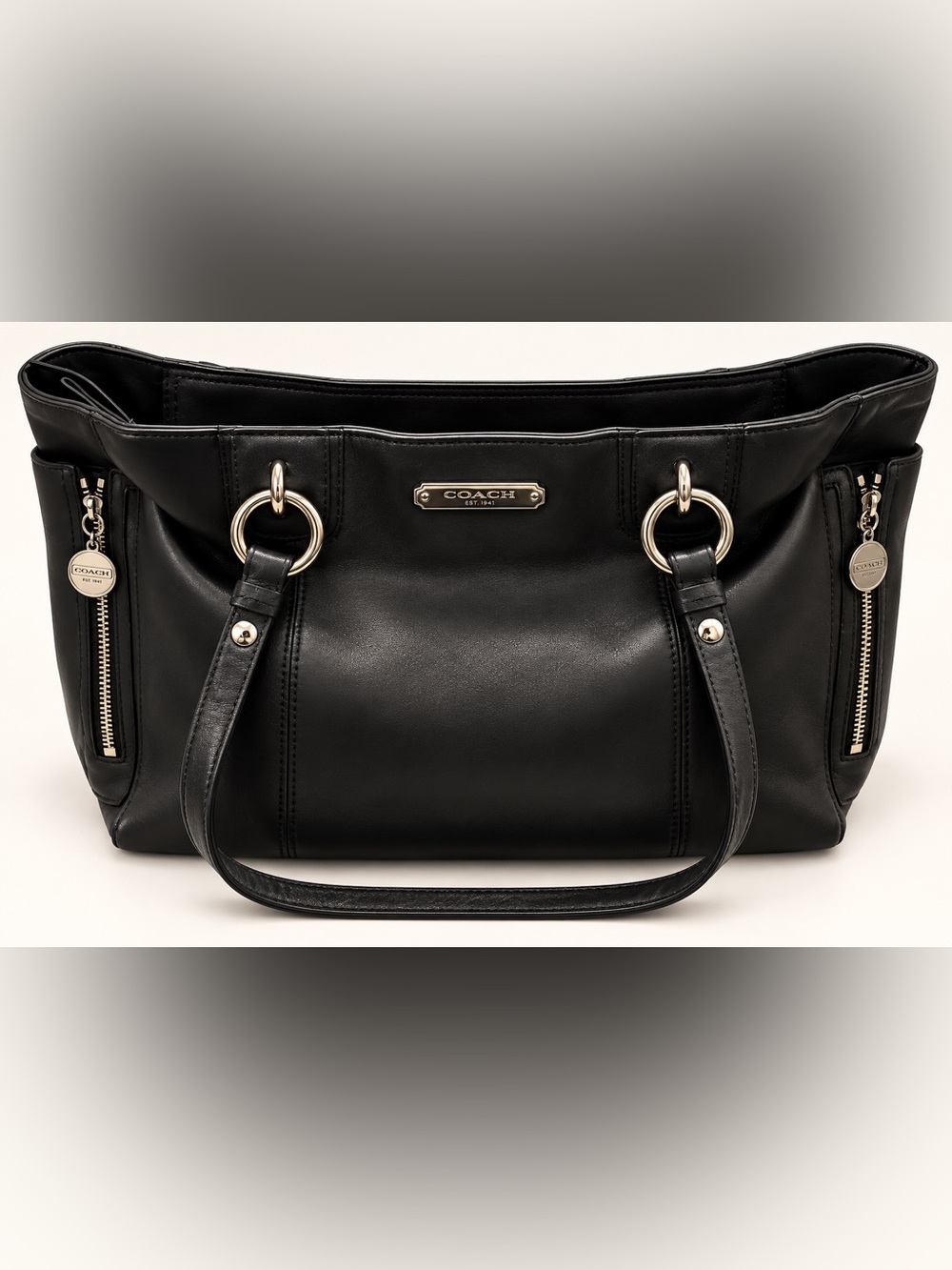 Coach East/West Gallery Tote 2012 Black Leather Tote